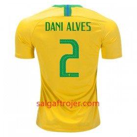 Brasilien Fodboldtrøjer Dani Alves 2 Hjemmebanesæt VM 2018